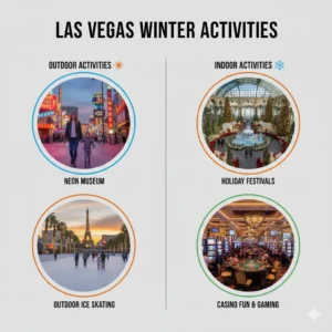 Las Vegas winter travel tips – infographic of top activities and attractionsCaption: Visual guide to top winter attractions