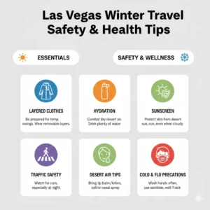 Las Vegas winter travel tips – infographic of safety and health advice for winter