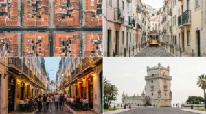 Different neighborhoods of Lisbon including Baixa Alfama Bairro Alto and Belem