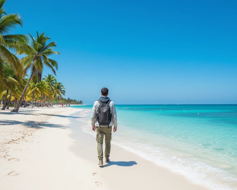 A scenic beach view in the Dominican Republic representing safe travel for students.