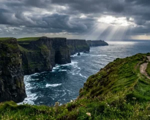Irish travel tips guide showing dramatic Cliffs of Moher landscape with Atlantic Ocean views